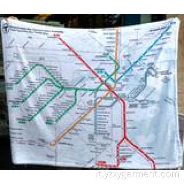 Coperta in pile micropolare mappa della metropolitana del paese